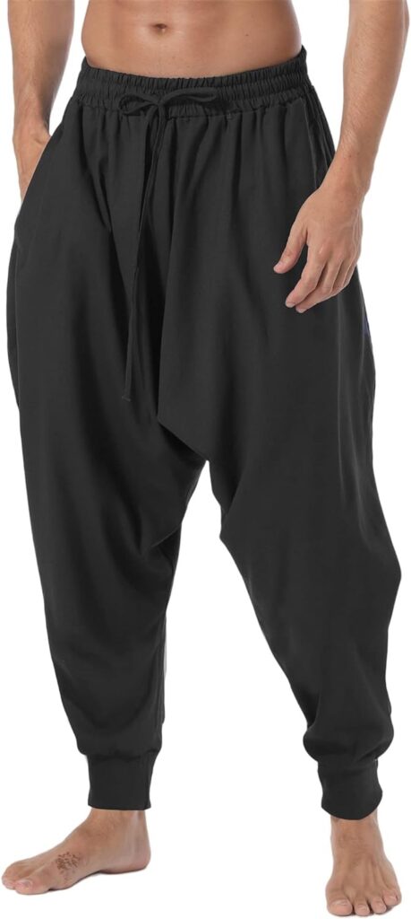 AITFINEISM Hombre Pantalones Harem Cómoda Cintura Elástica