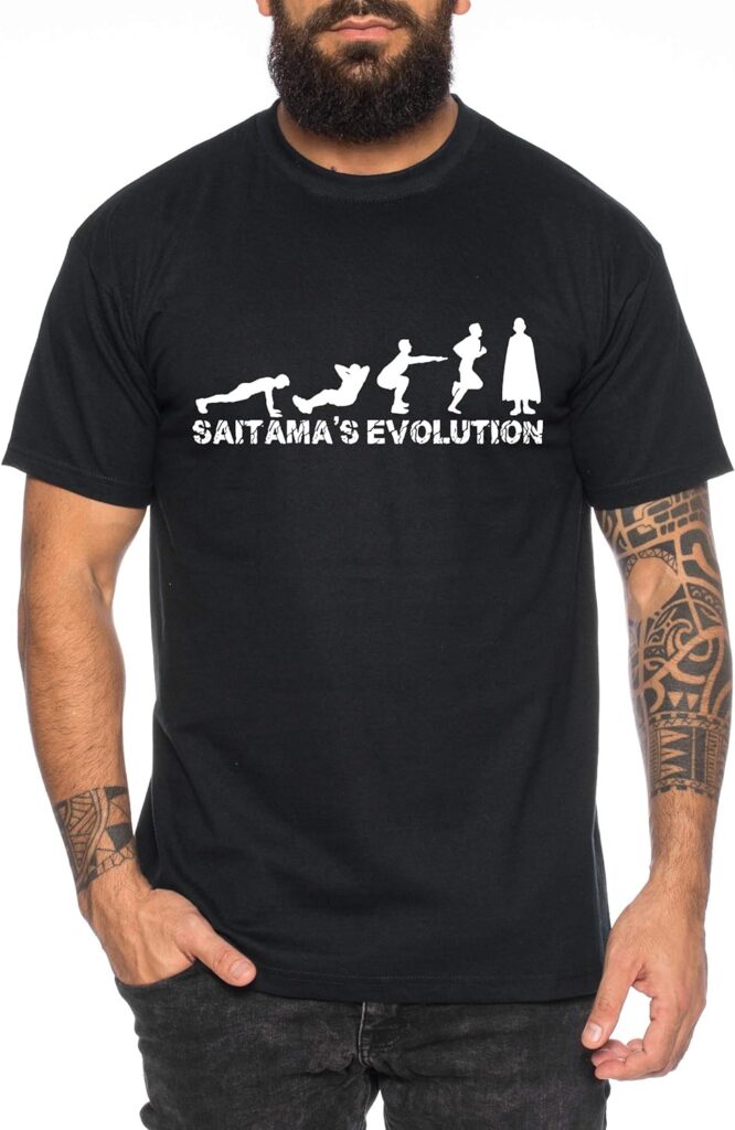 Saitama Evolution Camiseta de Hombre Saitama Punch One Anime Manga