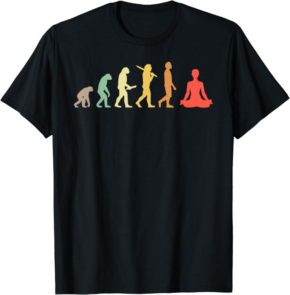 Yoga Evolución Retro Regalo Para Yoguis Camiseta